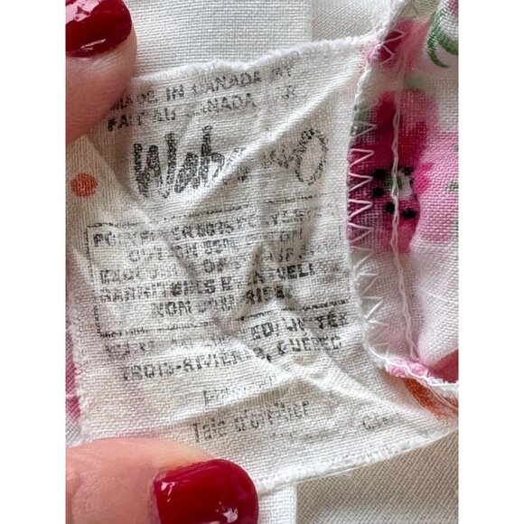 Vintage 70s pillowcase, pink cabbage roses, floral striped, single casing - Picture 5 of 6